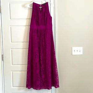 Candalite Petite Keyhole Purple Lace Maxi Dress
